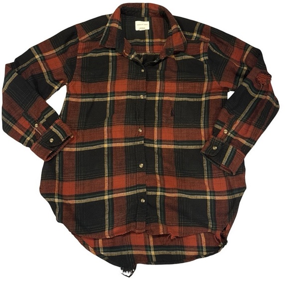 American Eagle women’s oversized vintage distressed‎ flannel size large - Picture 7 of 13